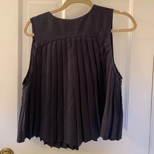 All Saints Raegan Black Pleated Top, Size 4